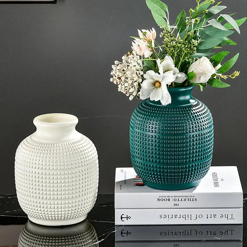 Imitation Ceramic Vase Modern Centerpiece Floral Vase Unbreakable Flower Vase For Home Decor Living Room Centerpieces And